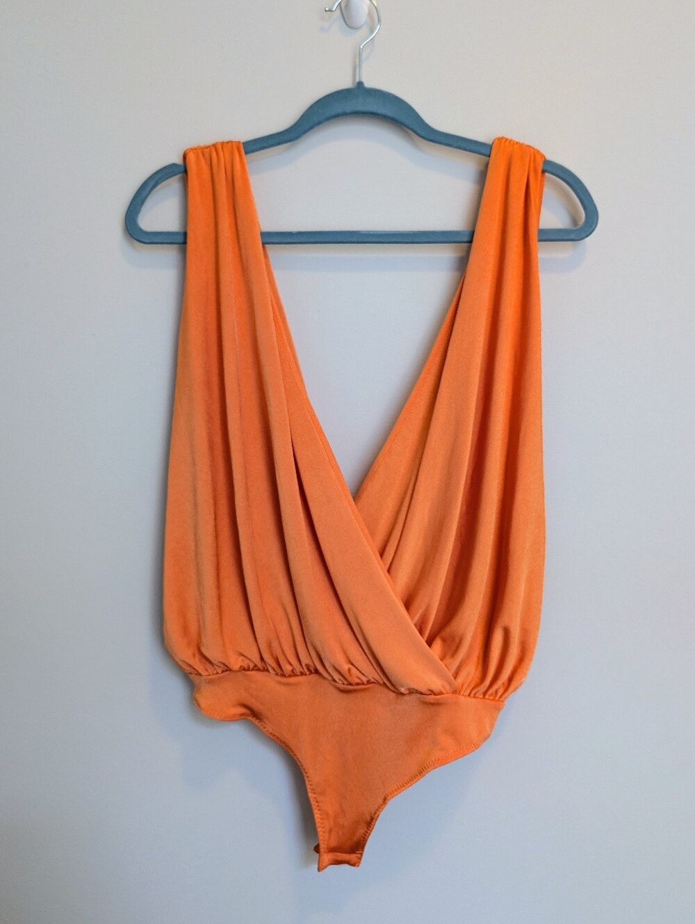 FP Drapey V-Neck Thong Bodysuit - Orange